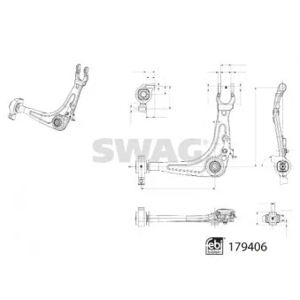 SWAG 33 10 4908 - Bras de liaison, suspension de roue avant gauche