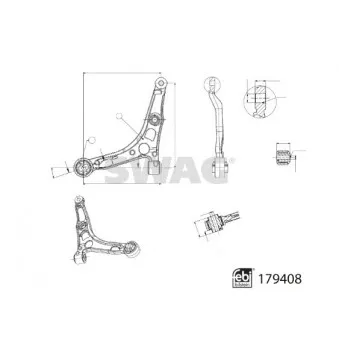 SWAG 33 10 4910 - Bras de liaison, suspension de roue avant gauche