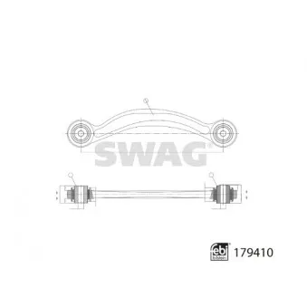 SWAG 33 10 4912 - Bras de liaison, suspension de roue arrière gauche
