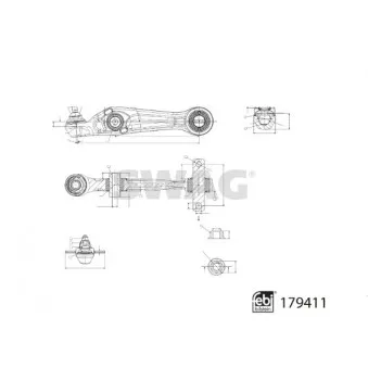 Triangle ou bras de suspension (train avant) SWAG OEM 104434100D