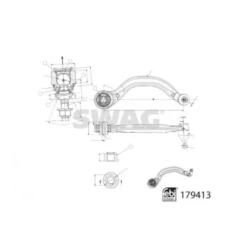 SWAG 33 10 4914 - Bras de liaison, suspension de roue avant gauche