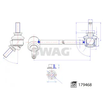 SWAG 33 10 4922 - Entretoise/tige, stabilisateur avant droit