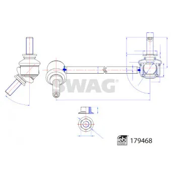 Entretoise/tige, stabilisateur avant droit SWAG OEM 118839600B