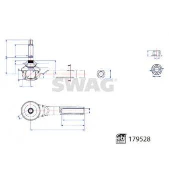 Rotule de barre de connexion SWAG OEM 104484100E