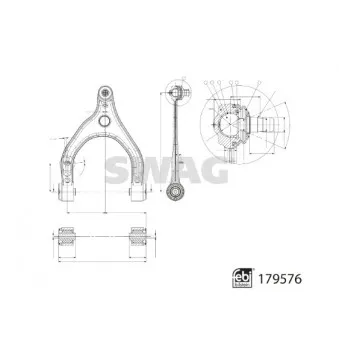 Triangle ou bras de suspension (train avant) SWAG OEM 102732700E