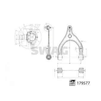 Triangle ou bras de suspension (train avant) SWAG OEM 102732200E