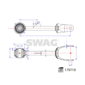 Triangle ou bras de suspension (train arrière) SWAG OEM 104442300G