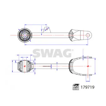 SWAG 33 10 5047 - Bras de liaison, suspension de roue arrière