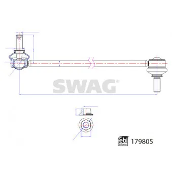 SWAG 33 10 5249 - Entretoise/tige, stabilisateur