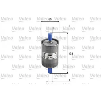 Filtre à carburant VALEO 587003 pour OPEL CORSA 1.3 S - 70cv