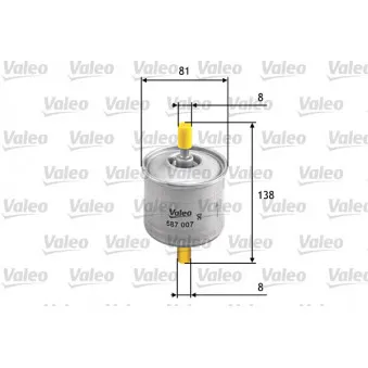 Filtre à carburant VALEO 587007 pour FORD TRANSIT 2.0 - 114cv