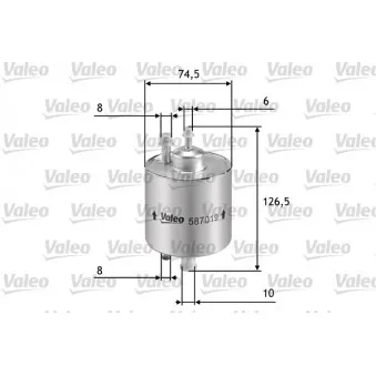 Filtre à carburant VALEO 587019 pour MERCEDES-BENZ CLASSE A A 210 - 140cv
