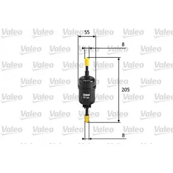 Filtre à carburant VALEO 587023 pour FORD FIESTA 1.6 16V - 100cv