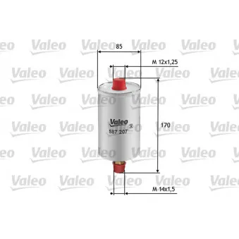 Filtre à carburant VALEO 587207 pour AUDI A6 2.0 16V - 140cv