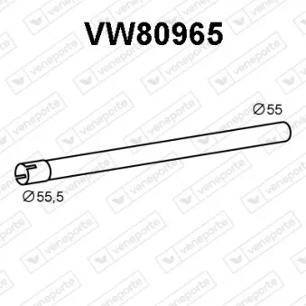 Tuyau d'échappement VENEPORTE VW80965 pour VOLKSWAGEN PASSAT 1.6 TDI - 120cv