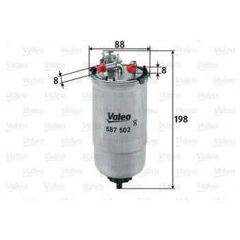 Filtre à carburant VALEO 587502 pour VOLKSWAGEN POLO 1.4 TDI - 75cv