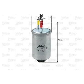 Filtre à carburant VALEO 587503 pour FORD MONDEO 2.2 TDCi - 155cv