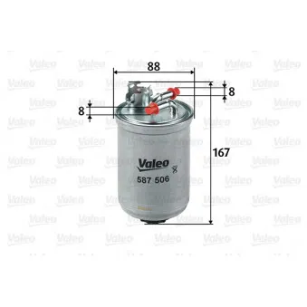 Filtre à carburant VALEO 587506 pour VOLKSWAGEN POLO 1.9 SDI - 68cv