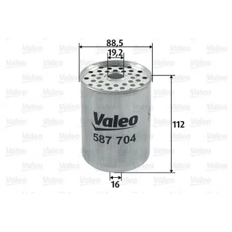 Filtre à carburant VALEO 587704 pour FORD FIESTA 1.6 XR2 - 84cv