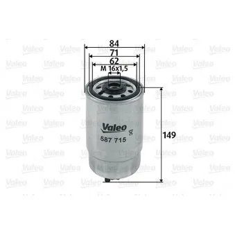 Filtre à carburant VALEO 587715 pour VOLKSWAGEN PASSAT 2.5 TDI Syncro/4motion - 150cv
