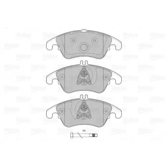 Jeu de 4 plaquettes de frein avant VALEO OEM A0064202820