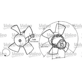 Ventilateur, refroidissement du moteur VALEO 696035 pour OPEL CORSA 1.6 GSI - 100cv