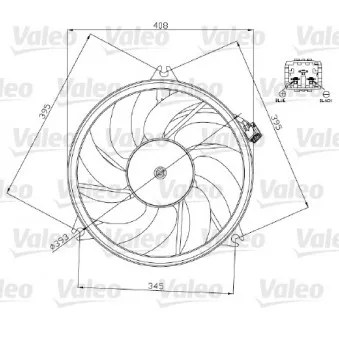 Ventilateur, refroidissement du moteur VALEO 696071 pour PEUGEOT 206 1.6 16V - 107cv