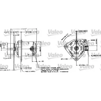 Moteur électrique, ventilateur pour radiateurs VALEO OEM 7701036722