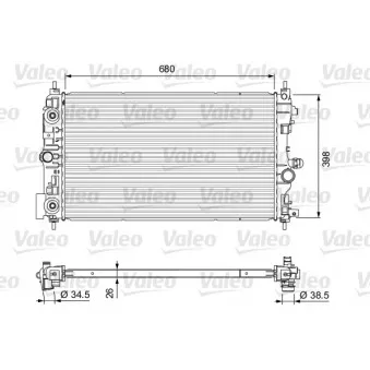 Radiateur, refroidissement du moteur VALEO 701733 pour OPEL ASTRA 1.6 CDTi - 136cv