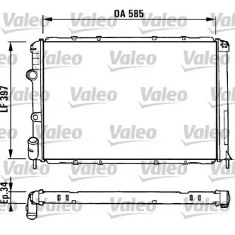 Radiateur, refroidissement du moteur VALEO 731380 pour RENAULT SCENIC 1.9 dT - 94cv