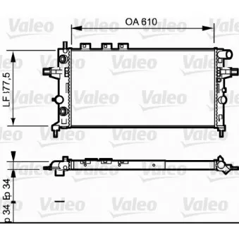 Radiateur, refroidissement du moteur VALEO 732548 pour OPEL ASTRA 2.0 DTI - 101cv