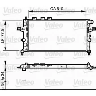 Radiateur, refroidissement du moteur VALEO 732550 pour OPEL ASTRA 1.7 TD - 68cv