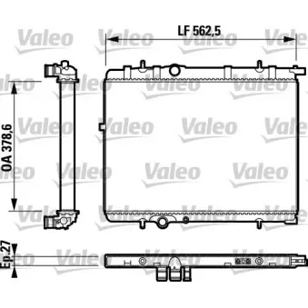 Radiateur, refroidissement du moteur VALEO 732893 pour PEUGEOT 206 1.6 16V - 107cv