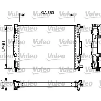 Radiateur, refroidissement du moteur VALEO 732946 pour RENAULT MEGANE 1.4 16V - 98cv