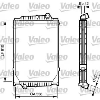 Radiateur, refroidissement du moteur VALEO 733498 pour VOLVO FL FL 250-21 - 252cv