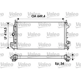 Radiateur, refroidissement du moteur VALEO 734345 pour OPEL VECTRA 1.9 CDTI - 150cv