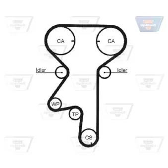 OPTIBELT KT 1207 W3 - Pompe à eau + kit de courroie de distribution