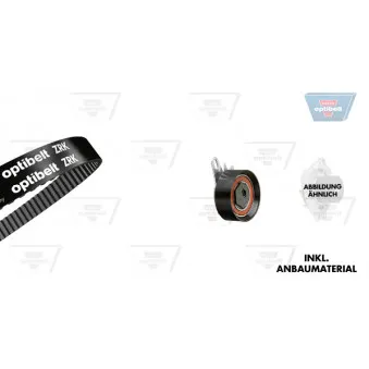 OPTIBELT KT 1218 W2 - Pompe à eau + kit de courroie de distribution