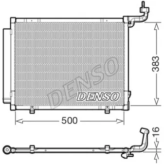 Condenseur, climatisation DENSO DCN10057 pour FORD FIESTA 1.0 EcoBoost - 101cv