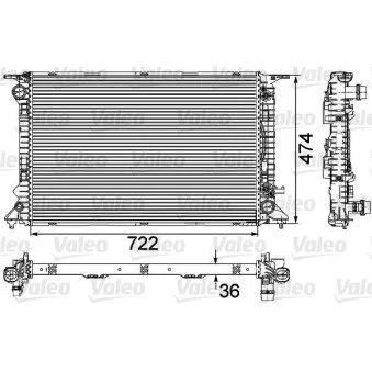 Radiateur, refroidissement du moteur VALEO 735473 pour AUDI A6 3.0 TDI quattro - 245cv