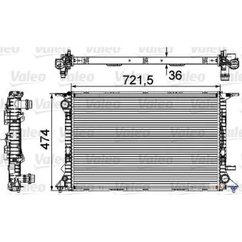 Radiateur, refroidissement du moteur VALEO 735474 pour AUDI A6 3.0 TDI quattro - 218cv
