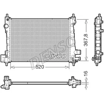 Radiateur, refroidissement du moteur DENSO DRM20127 pour OPEL KARL 1.0 - 75cv