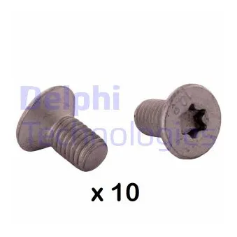 Vis Disque De Frein DELPHI BGK005 - Lot De 10, M8x1.25, Longueur 15.7 Mm, Hex 6mm, Pour Fixation Disque