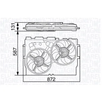 Ventilateur, refroidissement du moteur MAGNETI MARELLI OEM 1358012080