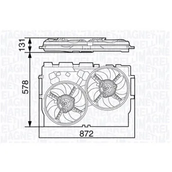 Ventilateur, refroidissement du moteur MAGNETI MARELLI OEM 1342689080