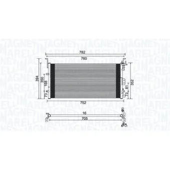 Condenseur, climatisation MAGNETI MARELLI 350203959000