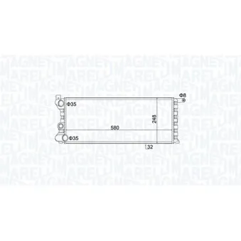 Radiateur, refroidissement du moteur MAGNETI MARELLI OEM 7567061