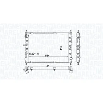 Radiateur, refroidissement du moteur MAGNETI MARELLI OEM 71735371