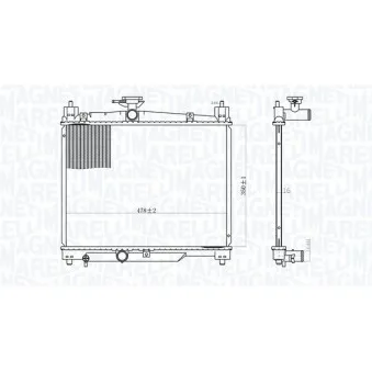 Radiateur, refroidissement du moteur MAGNETI MARELLI OEM 1640023100