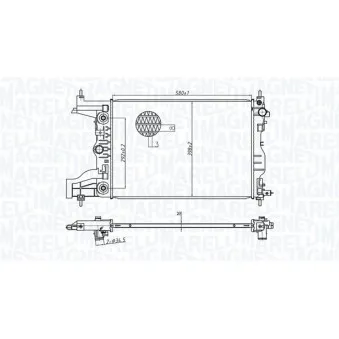 Radiateur, refroidissement du moteur MAGNETI MARELLI 350213179700 pour CHEVROLET CRUZE 1.6 - 109cv